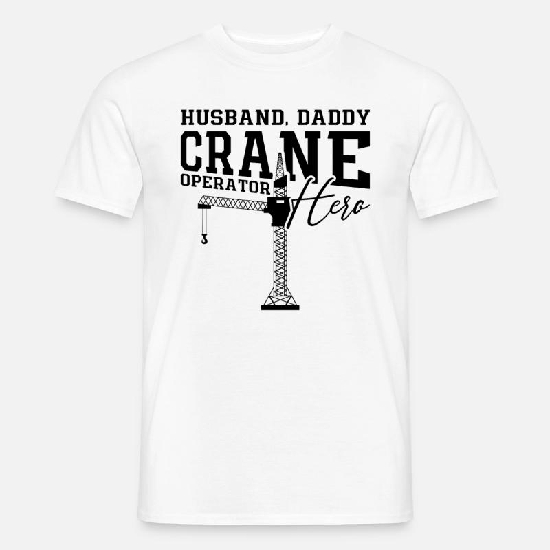 Kranführer Kranfahrer Bauarbeiter Bau Geschenkidee - Männer T-Shirt - Weiß