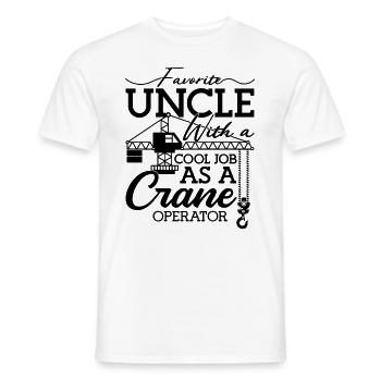Grutier Ouvrier de la construction Grue Travail Idée cadeau - T-shirt homme - blanc - Devant - AI Model Male 178 dark (178cm)