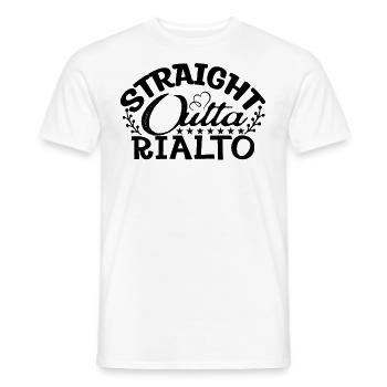 Straight from Rialto, California Hiking Nature - Men's T-Shirt - white - Front - AI Model Male 178 dark (178cm)
