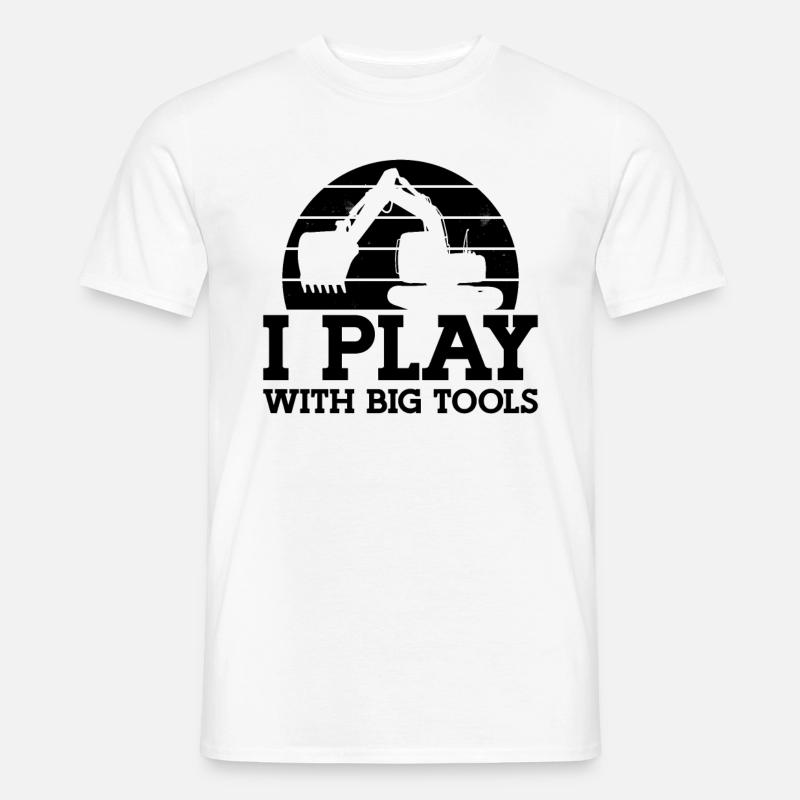Bauarbeiter Baggern Baggerfahrer Geschenkidee - Männer T-Shirt - Weiß