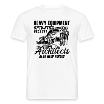 Excavatrices Construction Conducteurs de pelles Ouvriers de la construction Idée cadeau - T-shirt homme - blanc - Devant - AI Model Male 178 dark (178cm)