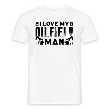 I love my Oilfield Man Oilfield Worker - Men's T-Shirt - white - Front - AI Model Male 178 dark (178cm)