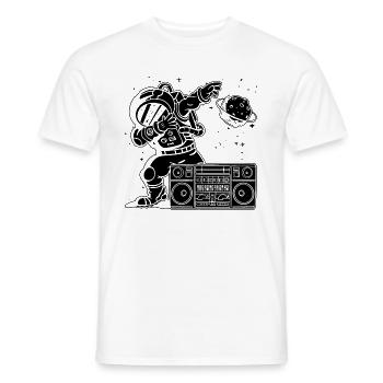 Astronomy Music Lover Moon Radio Space Universe - Men's T-Shirt - white - Front - AI Model Male 178 dark (178cm)