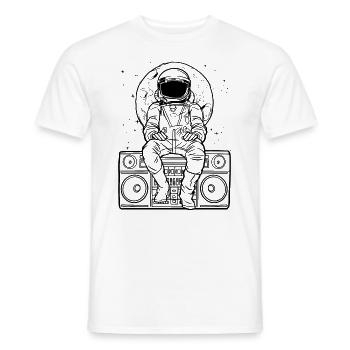Astronomy Stars Universe Radio Space Music Lover - Men's T-Shirt - white - Front - AI Model Male 178 dark (178cm)
