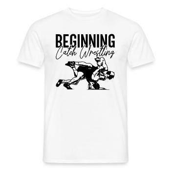 Beginning Catch Wrestling Fight Grappling Wrestler - Men's T-Shirt - white - Front - AI Model Male 178 dark (178cm)