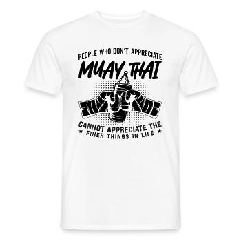 Muay Thai Fighter Thai Boxing Fighters Kickboxing - Men's T-Shirt - white - Front - AI Model Male 178 dark (178cm)