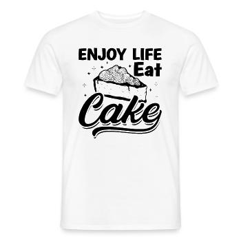 Enjoy Life Eat Cake Baker Baking Bakery Chef Cake - Men's T-Shirt - white - Front - AI Model Male 178 dark (178cm)