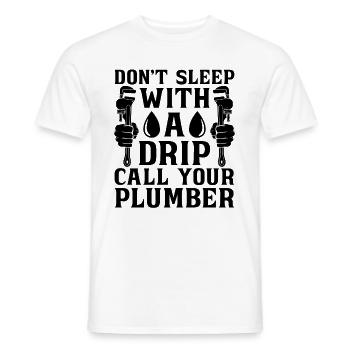 Ne dormez pas Plombier Outil Plomberie Tuyauterie Plombiers - T-shirt homme - blanc - Devant - AI Model Male 178 dark (178cm)