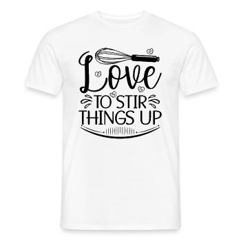 Love To Stir Things Up Baker Baking Bakery Cupcake - Men's T-Shirt - white - Front - AI Model Male 178 dark (178cm)