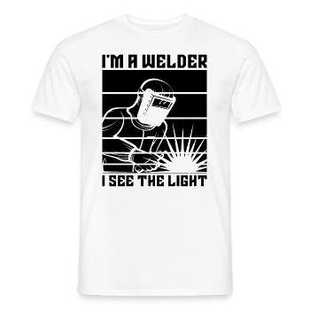 Je suis un soudeur je vois les soudeurs de soudage léger - T-shirt homme - blanc - Devant - AI Model Male 178 dark (178cm)