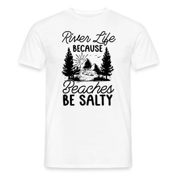 Rafting River Life Because Beaches Paddling Kayak - Men's T-Shirt - white - Front - AI Model Male 178 dark (178cm)