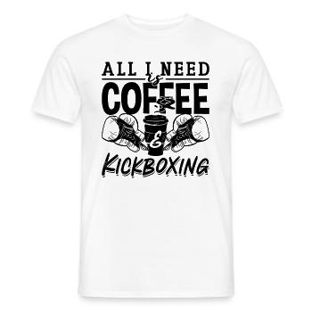 All I Need Is Coffee Kickboxing Kickboxer Fighter - Männer T-Shirt - Weiß - Vorne - AI Model Male 178 dark (178cm)
