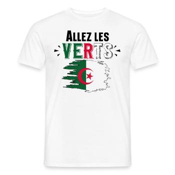 Verts Algérie Algérien Football Cadeau Humour - T-shirt homme - blanc - Devant - AI Model Male 178 dark (178cm)