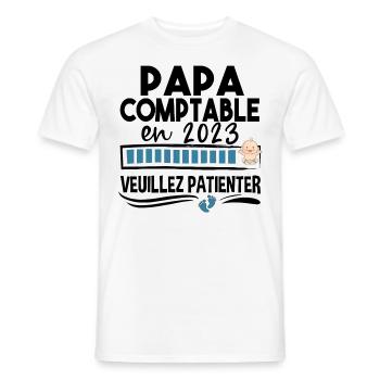 Papa 2023 Comptable Comptabilité Calcul Métier - T-shirt homme - blanc - Devant - AI Model Male 178 dark (178cm)