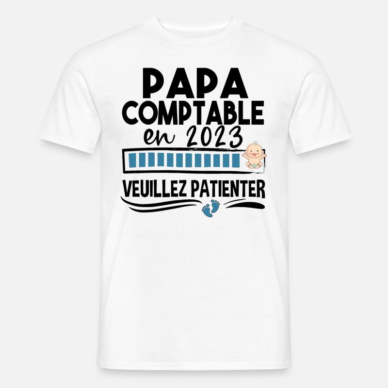 Papa 2023 Comptable Comptabilité Calcul Métier - T-shirt homme - blanc