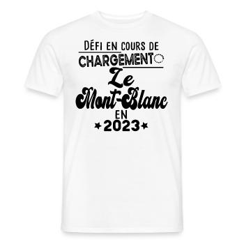 2023 Mont Blanc Montagne France Suisse Italie - T-shirt homme - blanc - Devant - AI Model Male 178 dark (178cm)