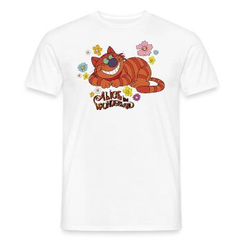 Alice Au Pays Des Merveilles Chat Cheshire Fleurs - T-shirt homme - blanc - Devant - AI Model Male 178 dark (178cm)