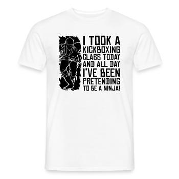 Kickboxer J’ai pris un cours de kickboxing Boxing Fighter - T-shirt homme - blanc - Devant - AI Model Male 178 dark (178cm)