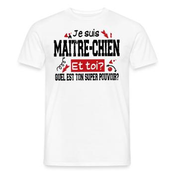 Maître-Chien Cadeau Métier Homme Femme T-shirt Mug - T-shirt homme - blanc - Devant - AI Model Male 178 dark (178cm)