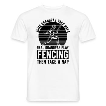 Some Grandpas Take Fencing Retro Sword Duel Fencer - Männer T-Shirt - Weiß - Vorne - AI Model Male 178 dark (178cm)