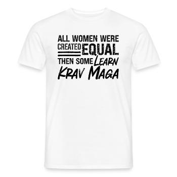 Toutes les femmes ont été créées Krav Maga Combattant militaire - T-shirt homme - blanc - Devant - AI Model Male 178 dark (178cm)