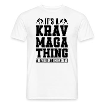 It's A Krav Maga Thing Krav Maga Military Fighter - Men's T-Shirt - white - Front - AI Model Male 178 dark (178cm)