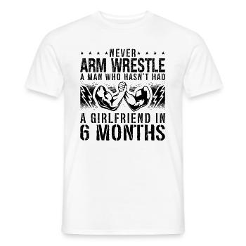Jamais Arm Wrestle Un Bras Lutte Muscles Lutteur - T-shirt homme - blanc - Devant - AI Model Male 178 dark (178cm)