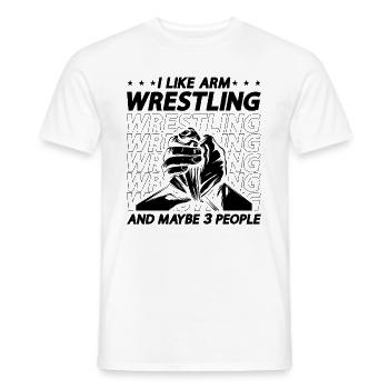 J’aime Arm Wrestling Muscle Wrestle Sport Wrestler - T-shirt homme - blanc - Devant - AI Model Male 178 dark (178cm)