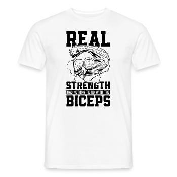 La vraie force est le bras de fer et le muscle lutteur - T-shirt homme - blanc - Devant - AI Model Male 178 dark (178cm)