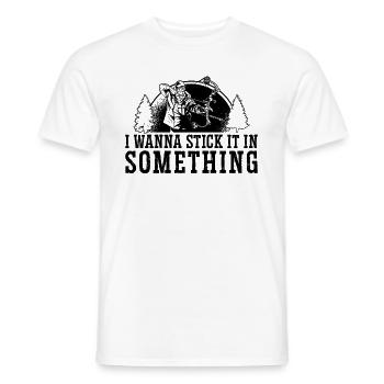 I want to Stick In Bowhunting Arrow Target Bowhunter - Men's T-Shirt - white - Front - AI Model Male 178 dark (178cm)
