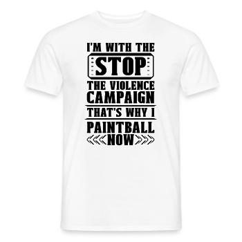 Je suis avec Stop Violence Now Paintball Airgun Player - T-shirt homme - blanc - Devant - AI Model Male 178 dark (178cm)