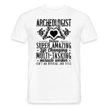 Archéologue Bec Archéologie Archéologue fossile - T-shirt homme - blanc - Devant - AI Model Male 178 dark (178cm)