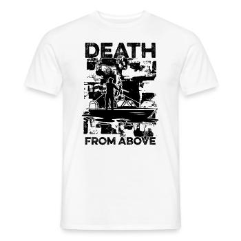 Dead From Above Bowfishing Retro Fishing Bowfisher - Men's T-Shirt - white - Front - AI Model Male 178 dark (178cm)