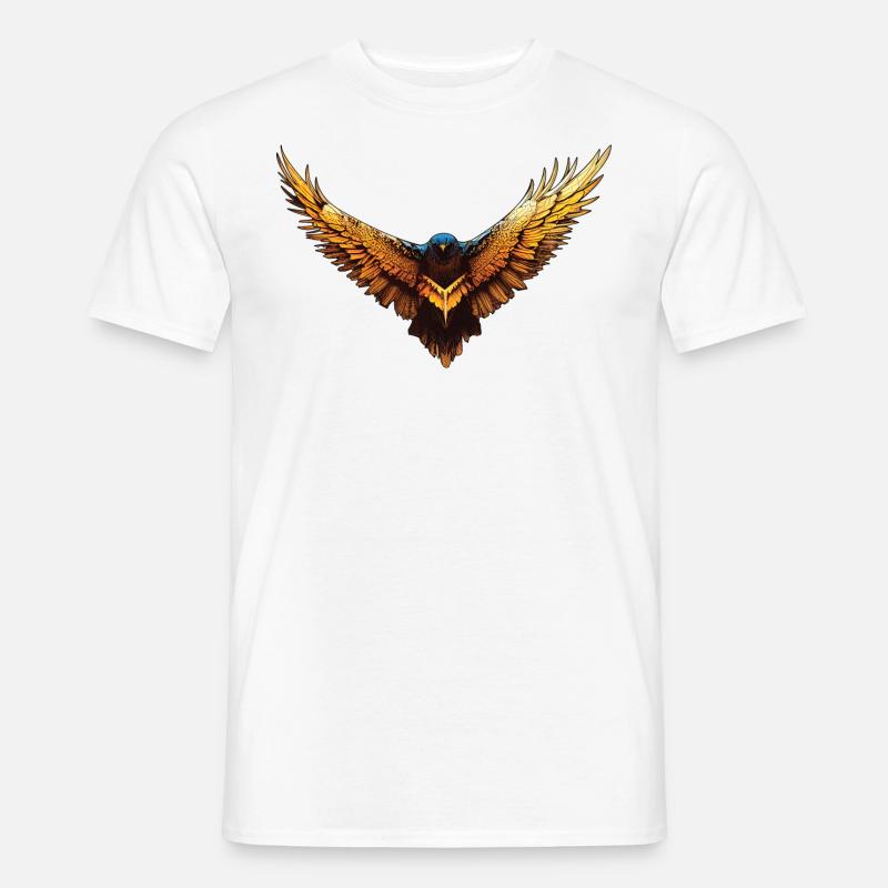 Adler Greif Vogel golden - Männer T-Shirt - Weiß