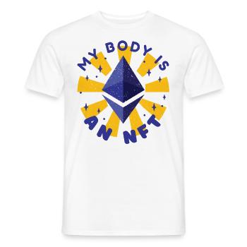 Mein Körper Ist Ein Nft Virtuelles Geld-Token - Männer T-Shirt - Weiß - Vorne - AI Model Male 178 dark (178cm)