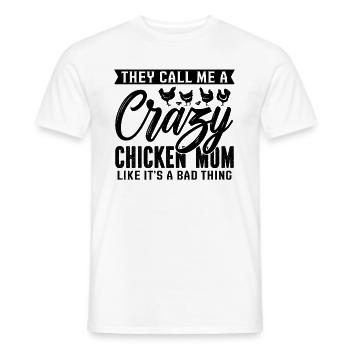Ils m’appellent Crazy Chicken Chicken Pet Cock Lover - T-shirt homme - blanc - Devant - AI Model Male 178 dark (178cm)