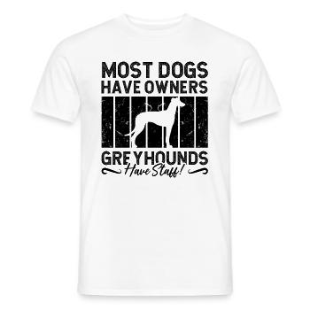 La plupart des chiens ont un coureur de lévriers rétro de course de chiens - T-shirt homme - blanc - Devant - AI Model Male 178 dark (178cm)