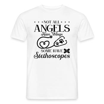 Not All Angels Have Veterinary Pets Veterinarian - Men's T-Shirt - white - Front - AI Model Male 178 dark (178cm)