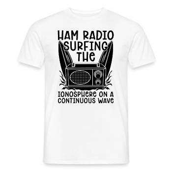 Ham Radio Surfing The Ionosphere Antenna Operator - Men's T-Shirt - white - Front - AI Model Male 178 dark (178cm)