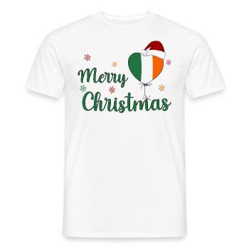 Merry Christmas Ireland - Men's T-Shirt - white - Front - AI Model Male 178 dark (178cm)