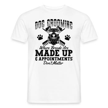 Toilettage pour chien Où toiletteur pour animaux de compagnie Salon pour animaux toiletteur - T-shirt homme - blanc - Devant - AI Model Male 178 dark (178cm)
