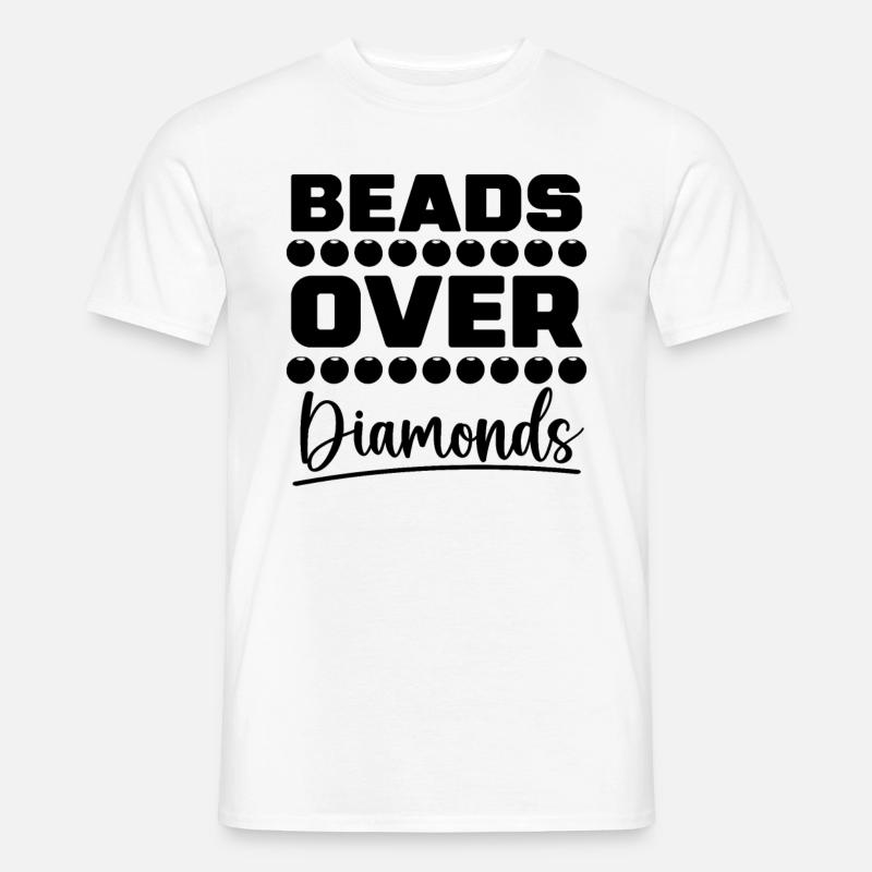 Perles sur Diamants Perles Perles Perles Bijoux Perlée Perlière - T-shirt homme - blanc