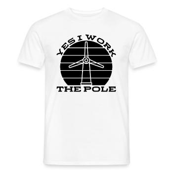 Yes I Work The Retro Windmill Turbine Technician - Men's T-Shirt - white - Front - AI Model Male 178 dark (178cm)