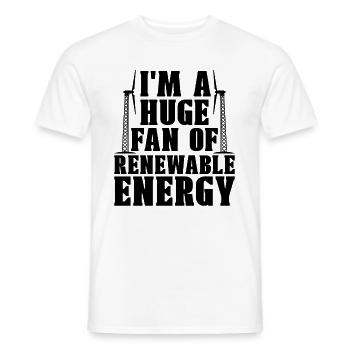 Je suis un grand fan de technicien en turbine d’énergie verte - T-shirt homme - blanc - Devant - AI Model Male 178 dark (178cm)