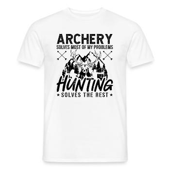 Archery Solves Most Of Bowhunting Target Bowhunter - Men's T-Shirt - white - Front - AI Model Male 178 dark (178cm)