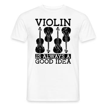 Violin Is Always Retro Music Note Lover Violinist - Men's T-Shirt - white - Front - AI Model Male 178 dark (178cm)