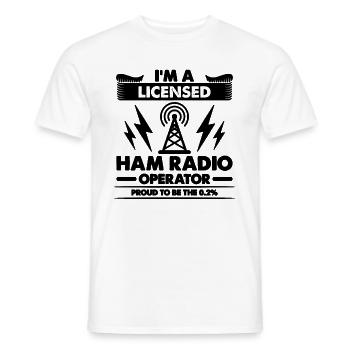 I'm A Licensed Ham Radio Tower Ham Radio Operator - Men's T-Shirt - white - Front - AI Model Male 178 dark (178cm)