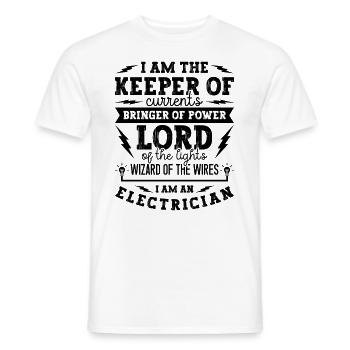 I Am The Keeper Of Repair Technician Electrician - Men's T-Shirt - white - Front - AI Model Male 178 dark (178cm)