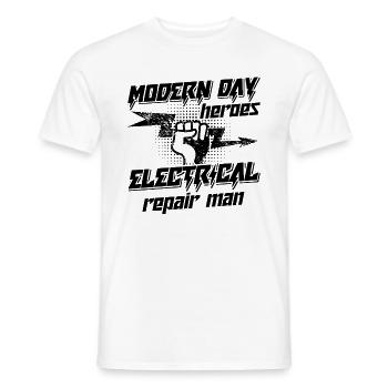 Modern Day Heroes Repair Technician Electrician - Men's T-Shirt - white - Front - AI Model Male 178 dark (178cm)