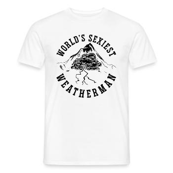 World's Sexiest Meteorology Forecast Meteorologist - Men's T-Shirt - white - Front - AI Model Male 178 dark (178cm)